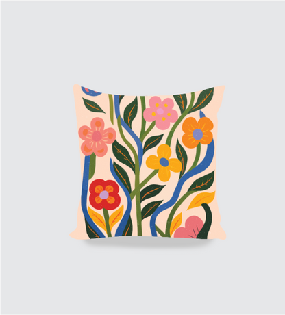 Blooming Floral Cushion Cover - Printed