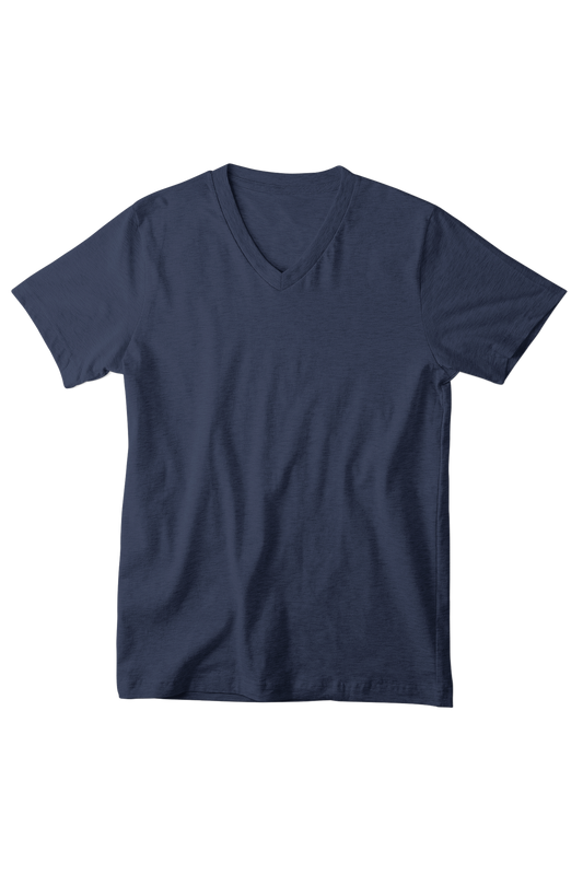 Men's V-Neck: Navy Blue T-Shirt