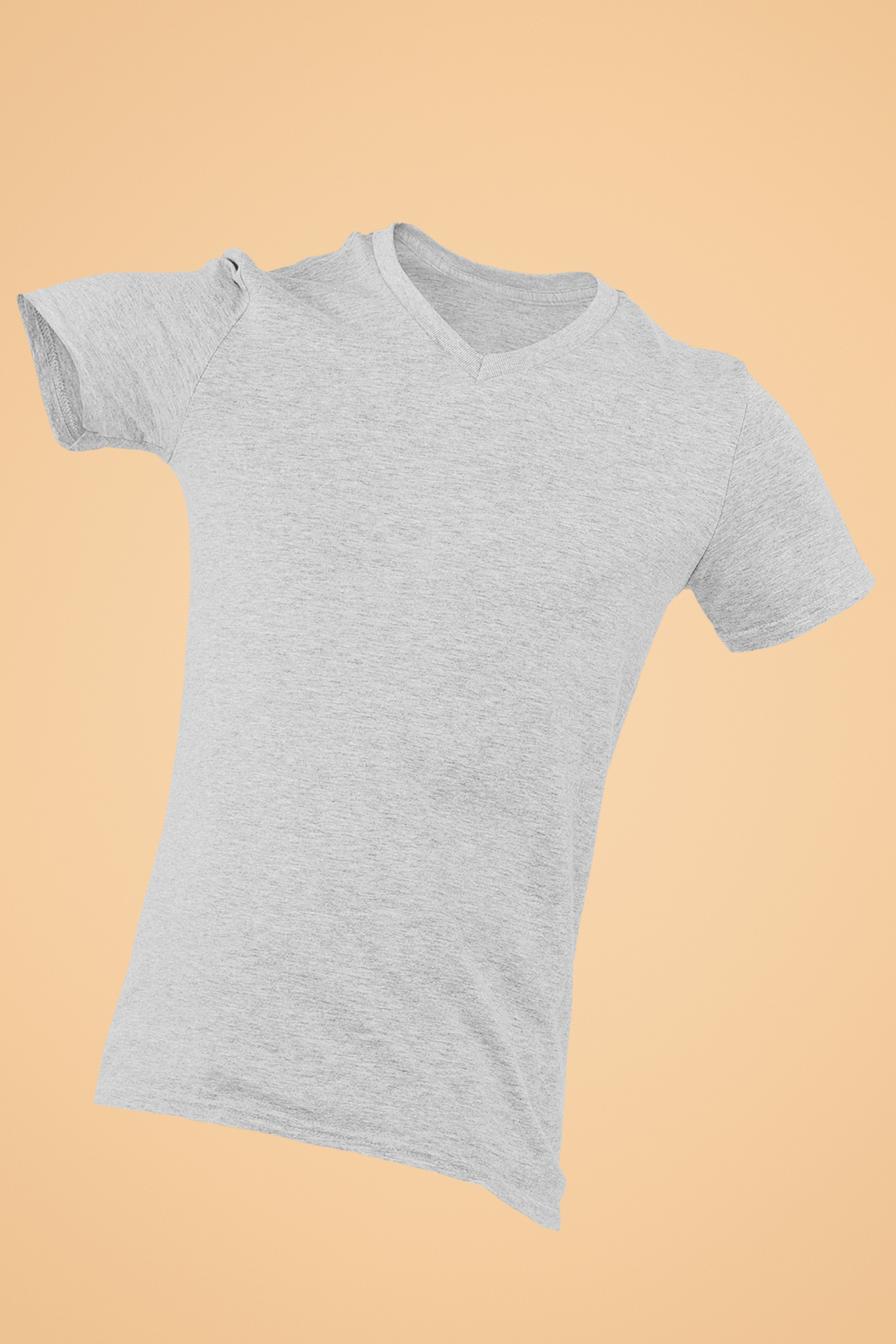 Men's V-Neck: Grey T-Shirt