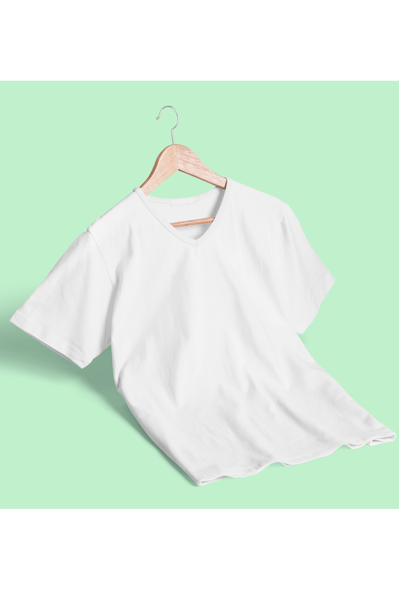 Men's V-Neck: White T-Shirt