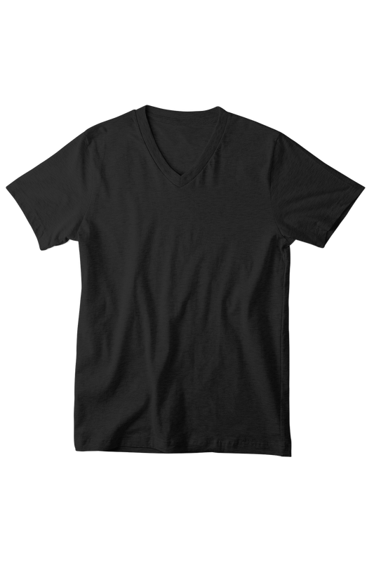 Men's V-Neck: Black T-Shirt
