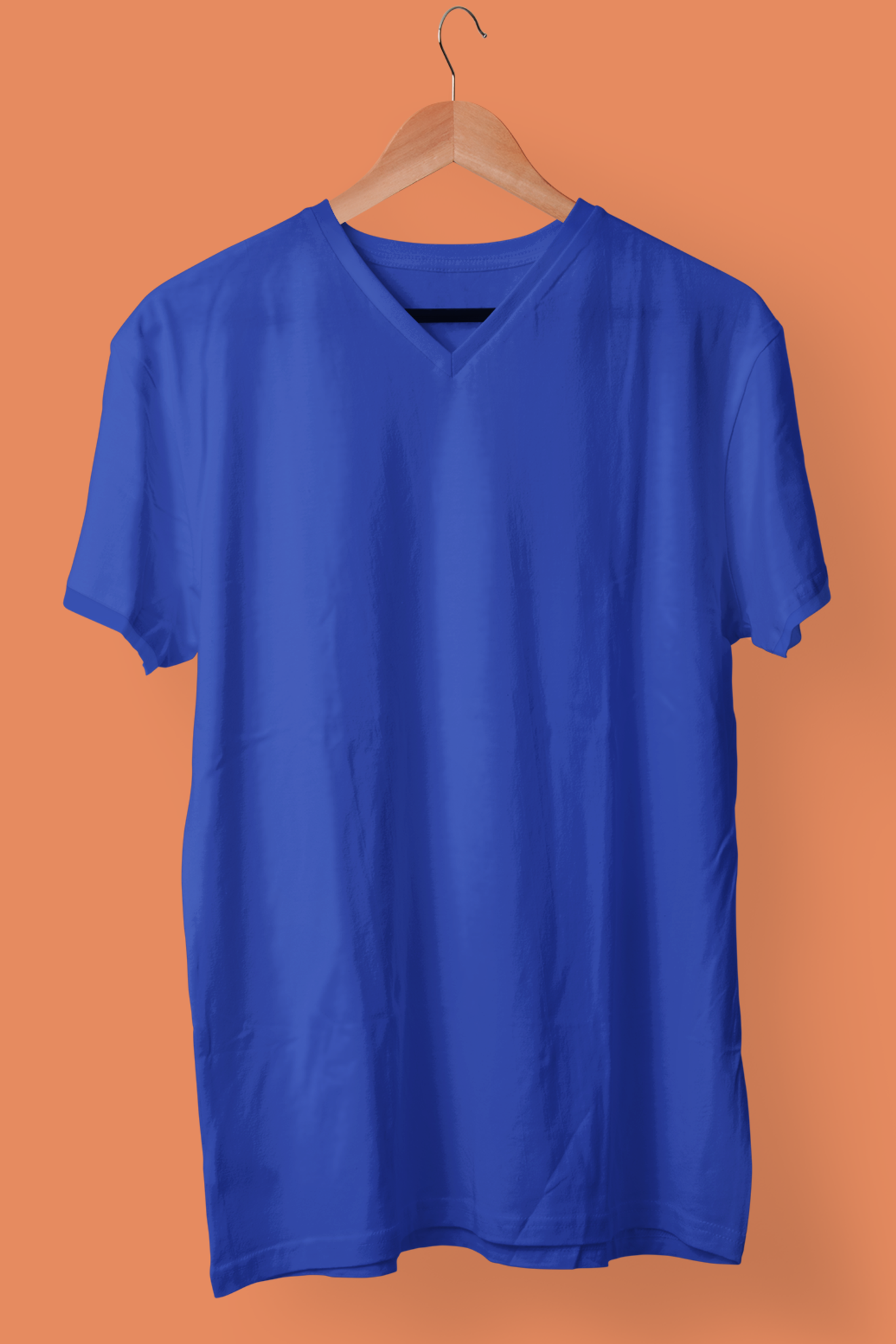 Men's V-Neck: Royal Blue T-Shirt
