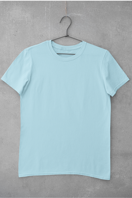 Unisex Round Neck: Sky Blue T-Shirt