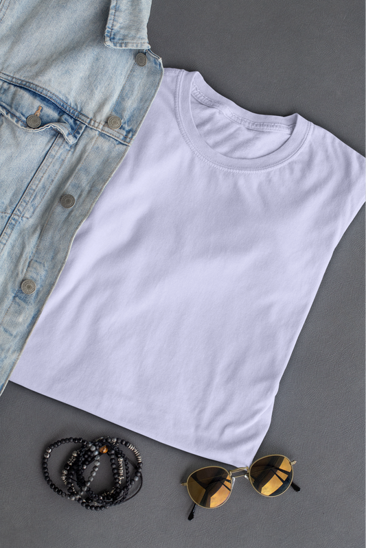 Unisex Round Neck: Lavender T-Shirt