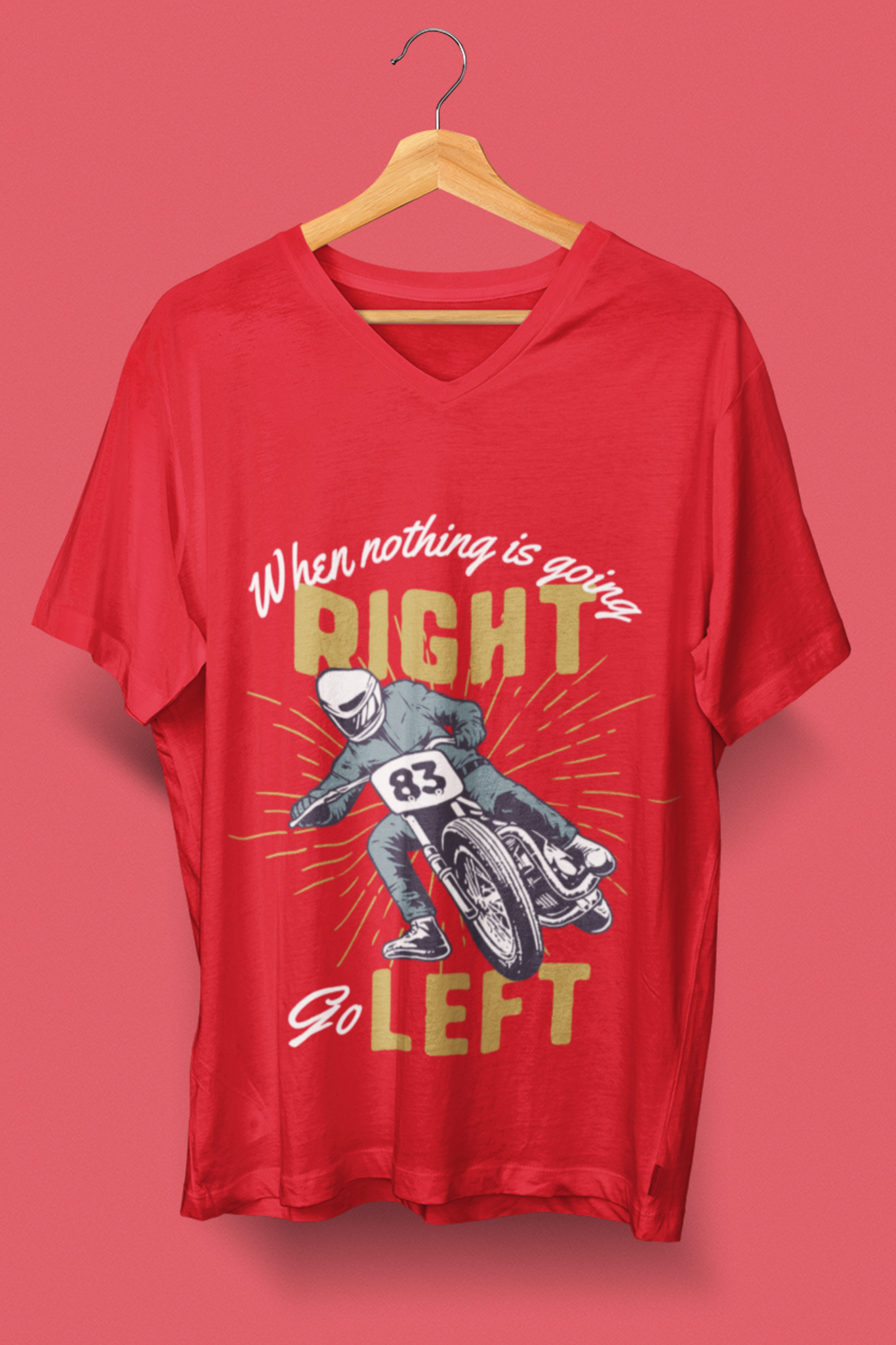 Men's V-Neck: Go Left T-Shirt