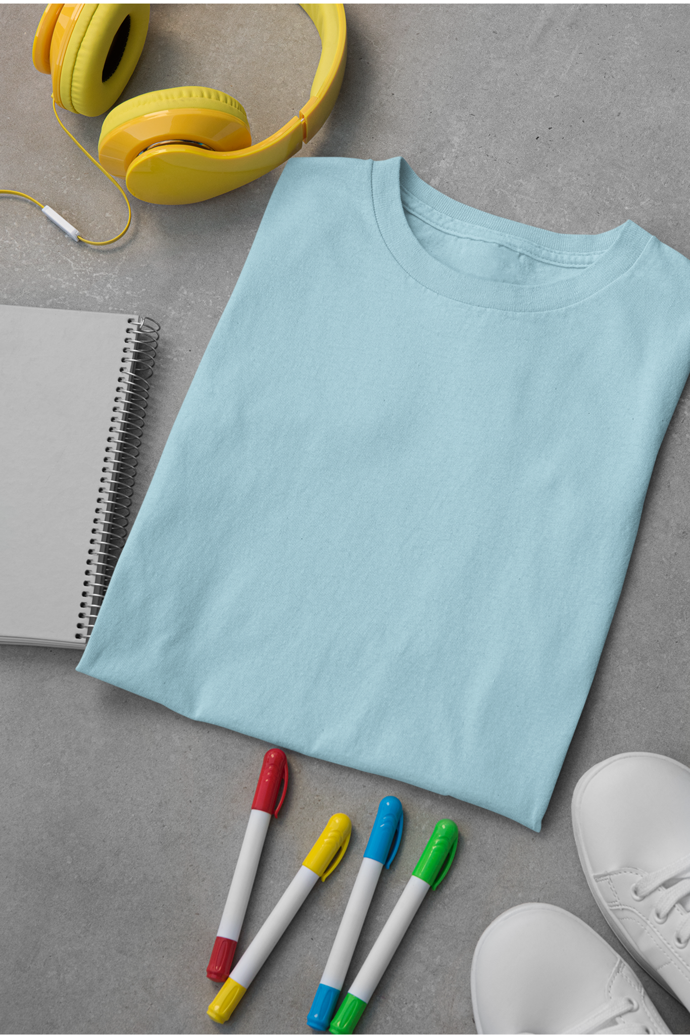 Unisex Round Neck: Sky Blue T-Shirt