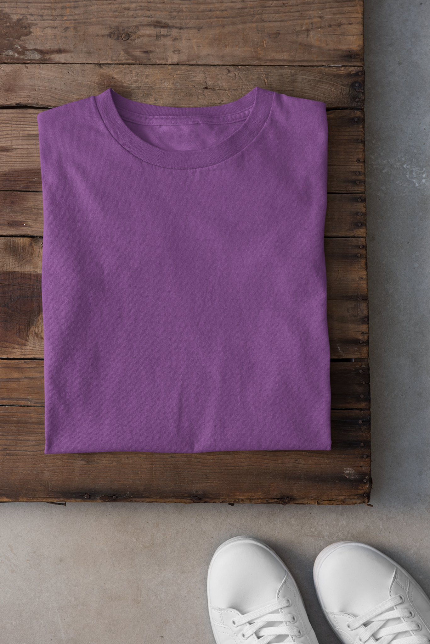 Unisex Round Neck: Purple T-Shirt