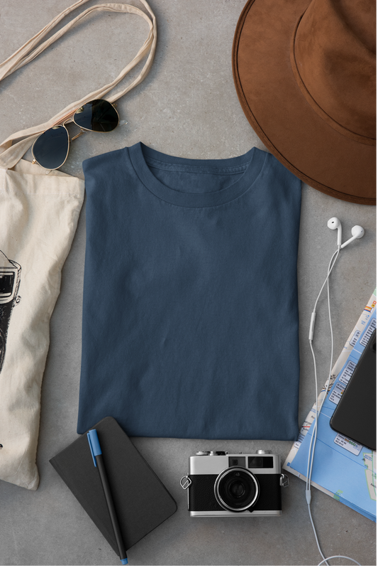 Unisex Round Neck: Cobalt T-Shirt