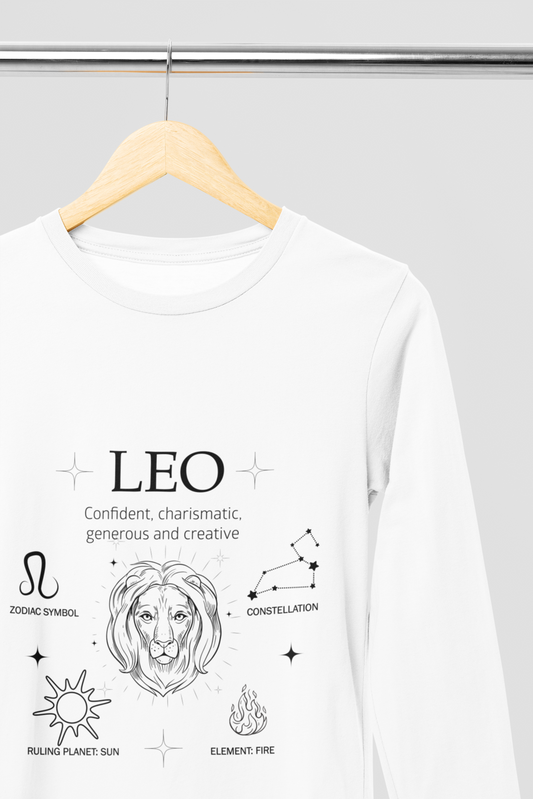 Men's Full Sleeve: White T-Shirt Leo