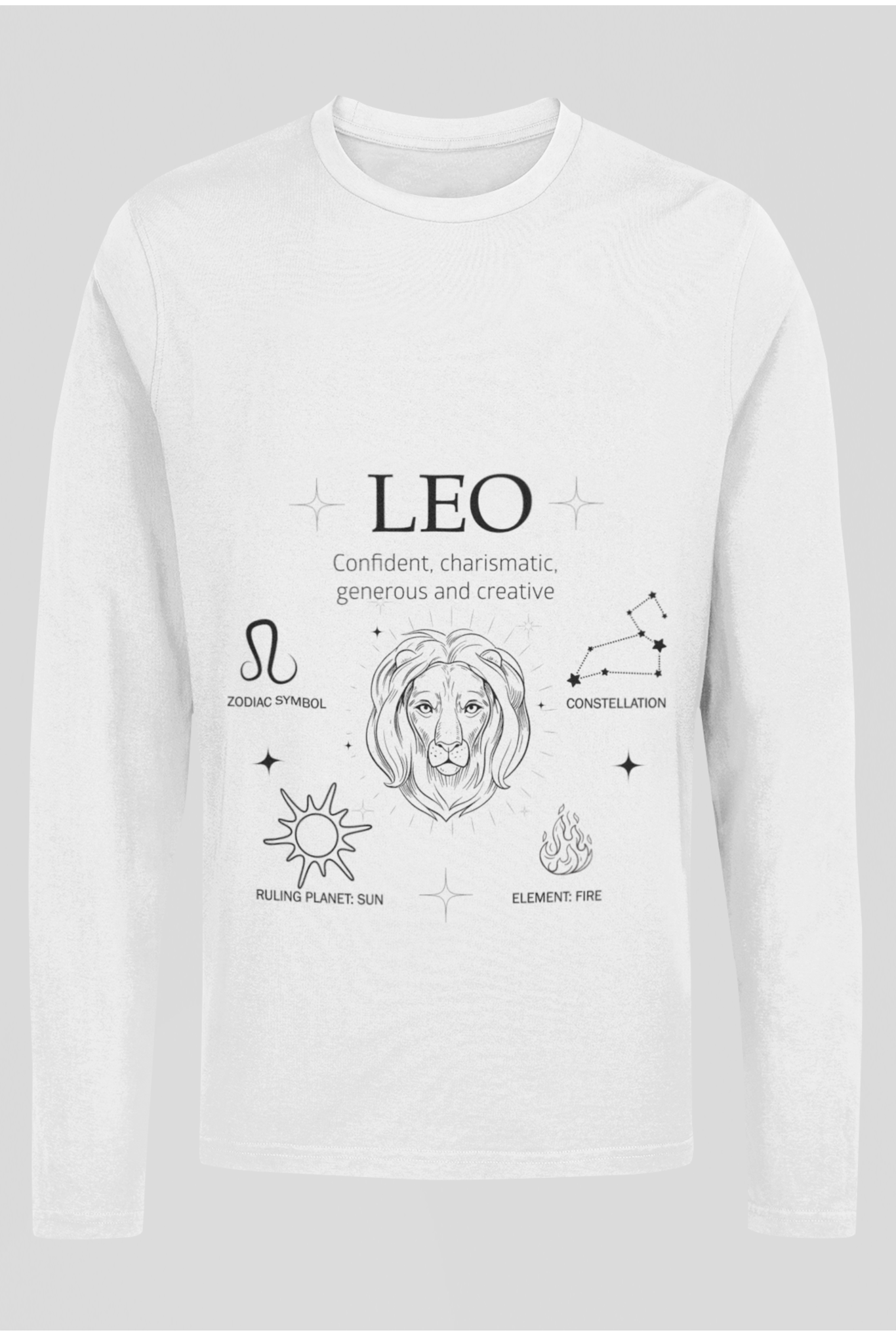 Men's Full Sleeve: White T-Shirt Leo