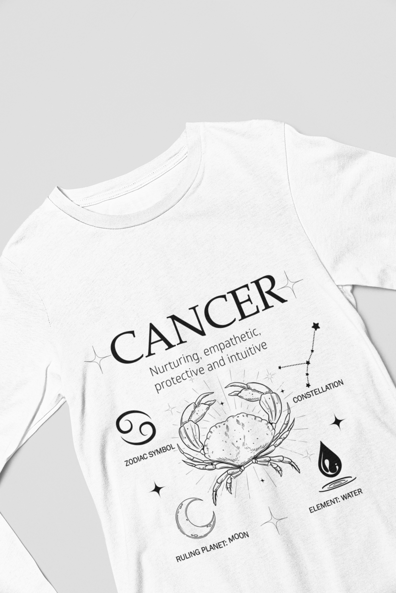 Men's Full Sleeve: White T-Shirt Cancer