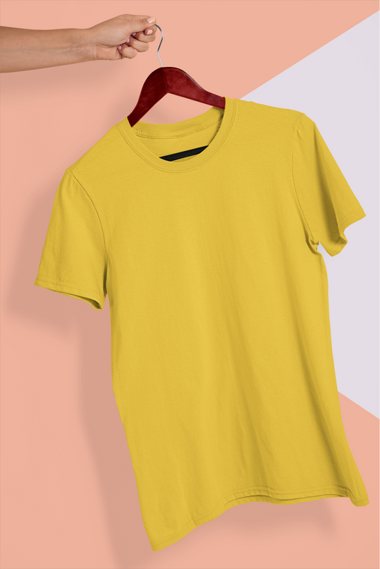 Men's Round Neck: Mustard T-Shirt