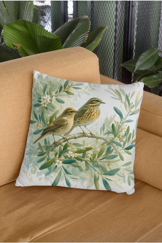 Perched Sparrows Cushion Cover - Printed