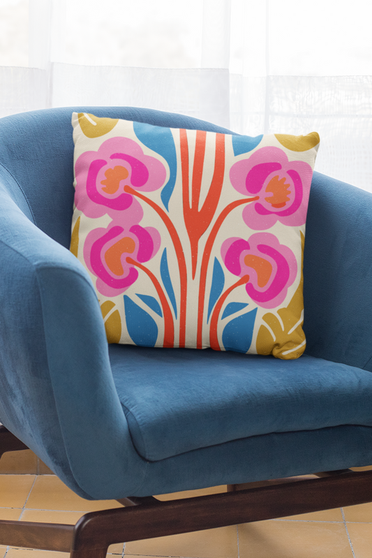 Floral Abstract Cushion Cover - Printed