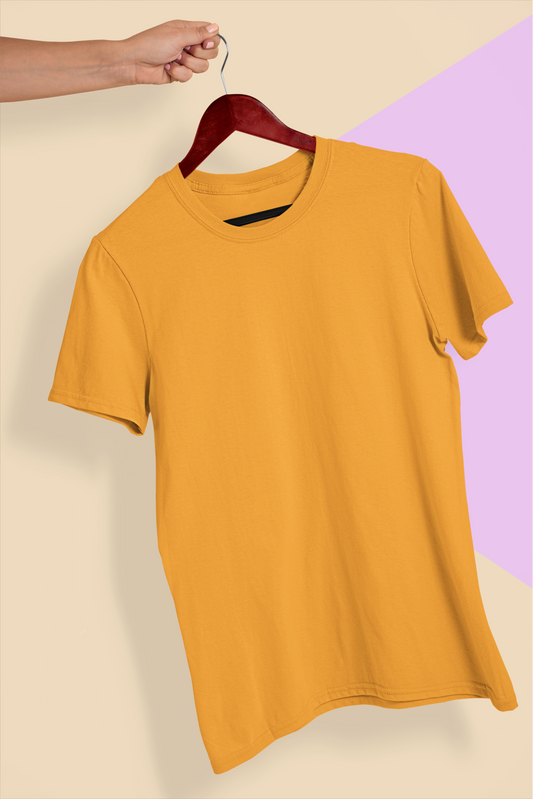 Unisex Round Neck: Orange T-Shirt