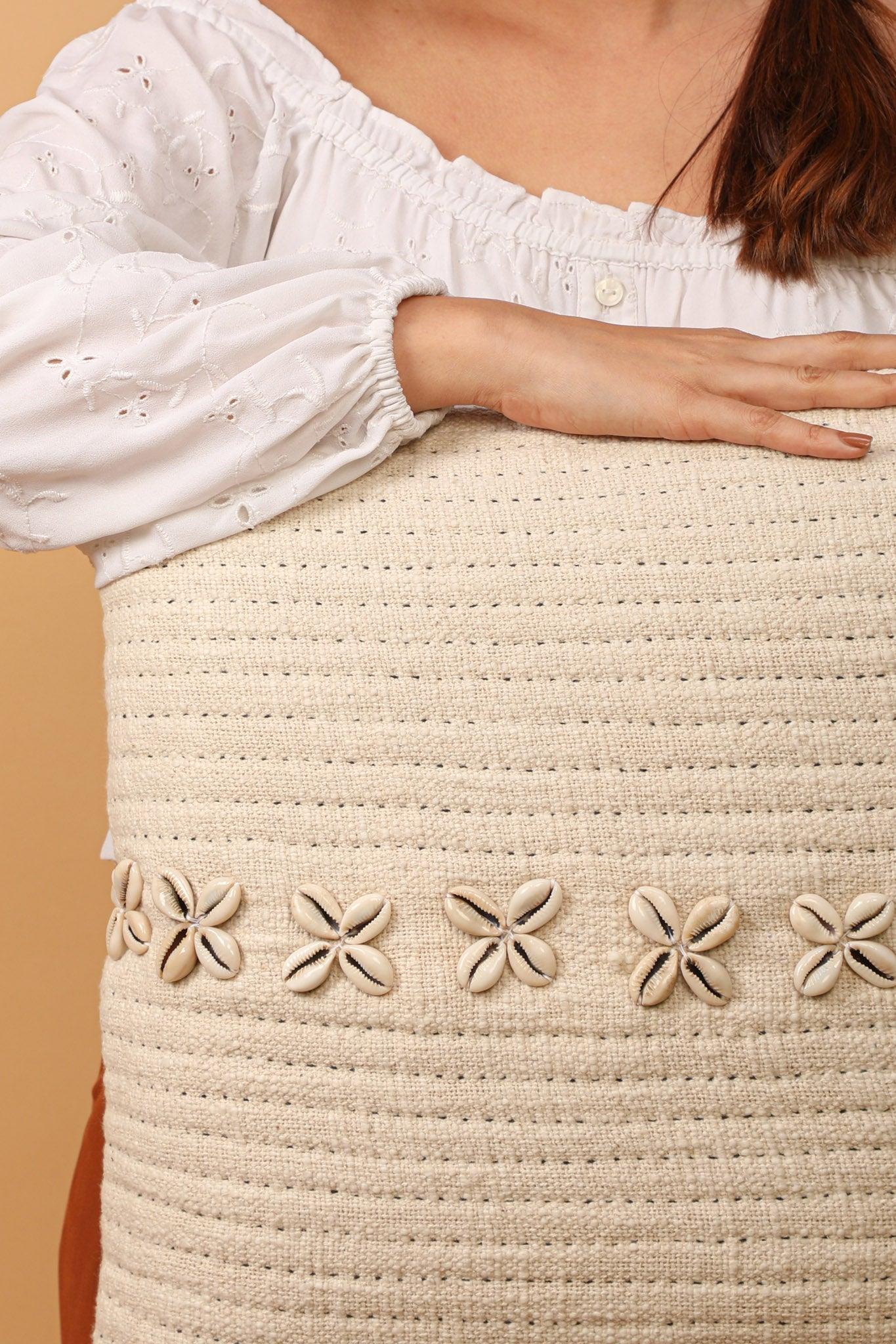 Seashore Cushion Cover - Hand Embroidered - House of Ayuda