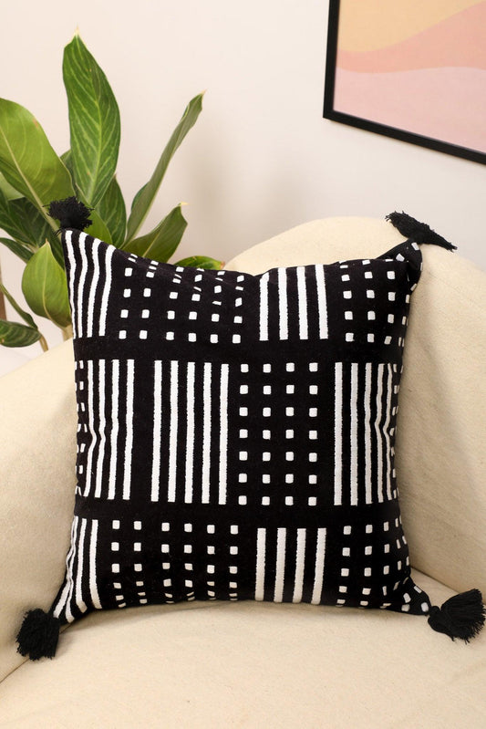 Spaced Cushion Cover - Hand Embroidered - House of Ayuda